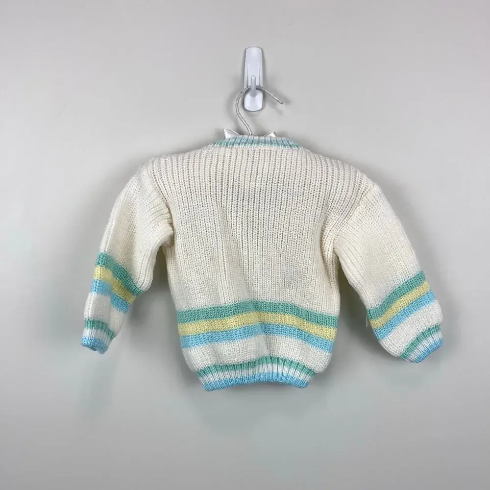 Vintage Two Piece Teddy Bear Balloon Sweater Set Baby Boy
